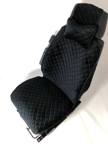 Модельные автонакидки на передние сиденья (велюровый комплект) PREMIUM без боковой части + ПОДУШКА В ПОДАРОК